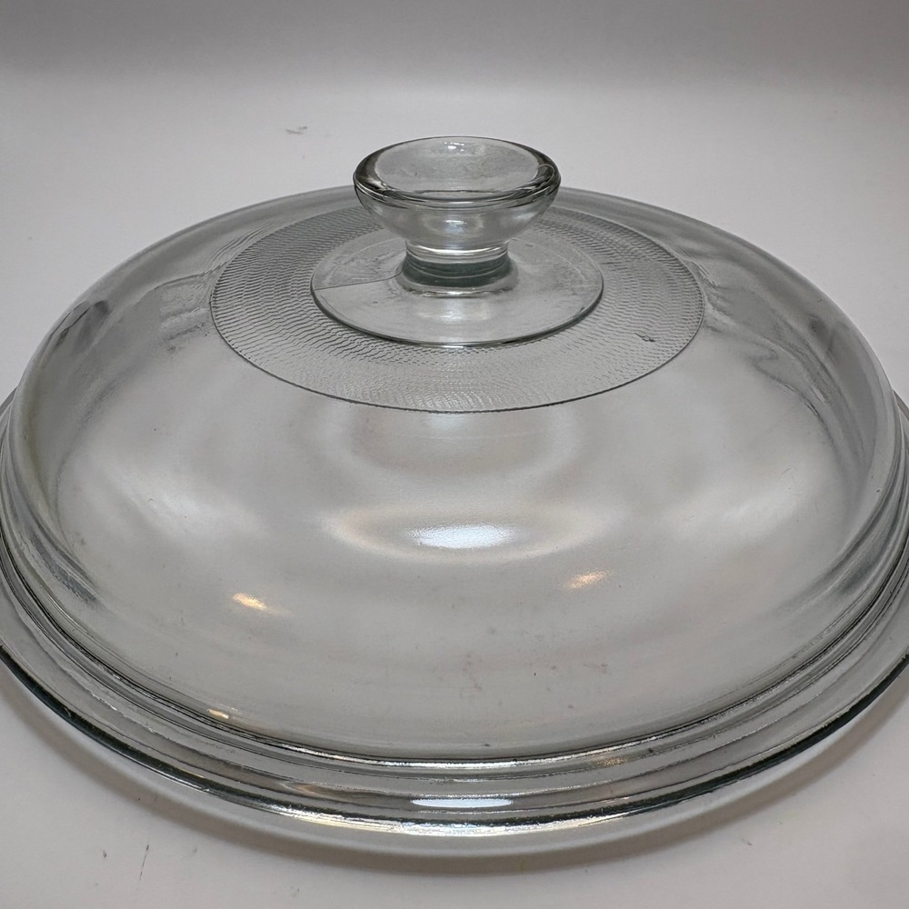 Vtg Pyrex 624C Clear Glass Replacement Lid 8 Inch Round Casserole Dish 2 QT 024